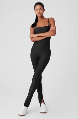 Alo Yoga Airlift Disco Daze Onesie Size S Black